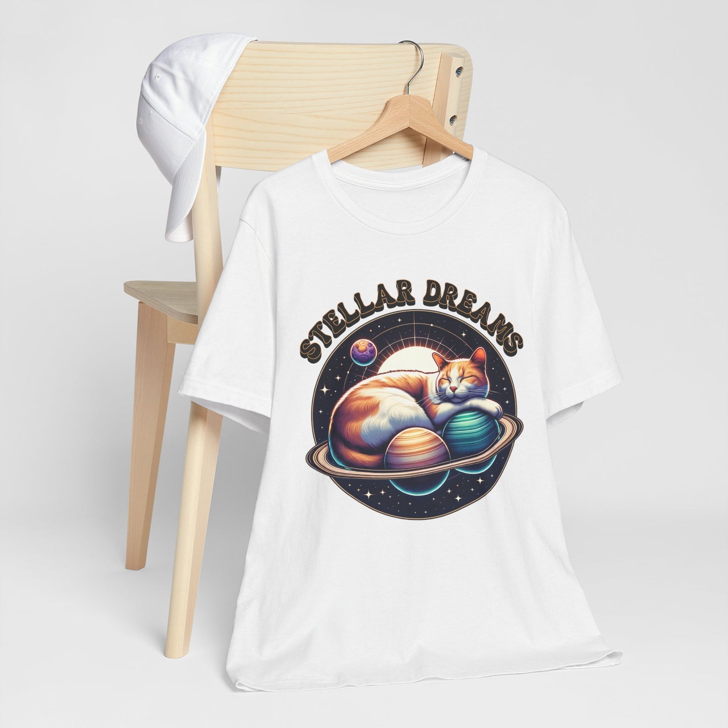 Stellar Dreams Celestial Cat T-Shirt | Soft & Stylish Women's Tee - Sublimegifts4u.com