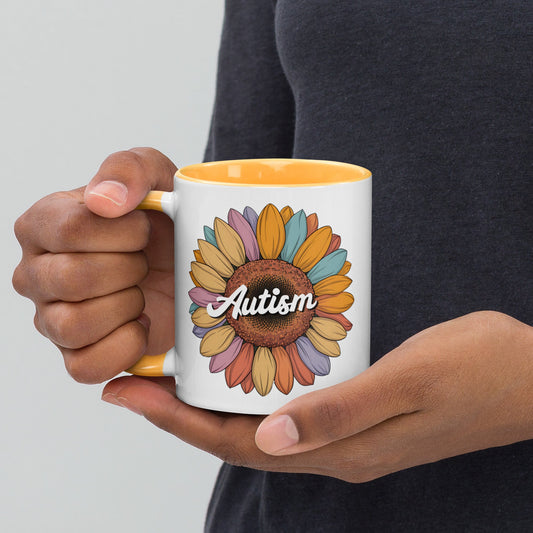 11oz Custom Accent Mug/ Sunflower Design/ Autism Awareness/ Sublimegifts4u - Sublimegifts4u.com