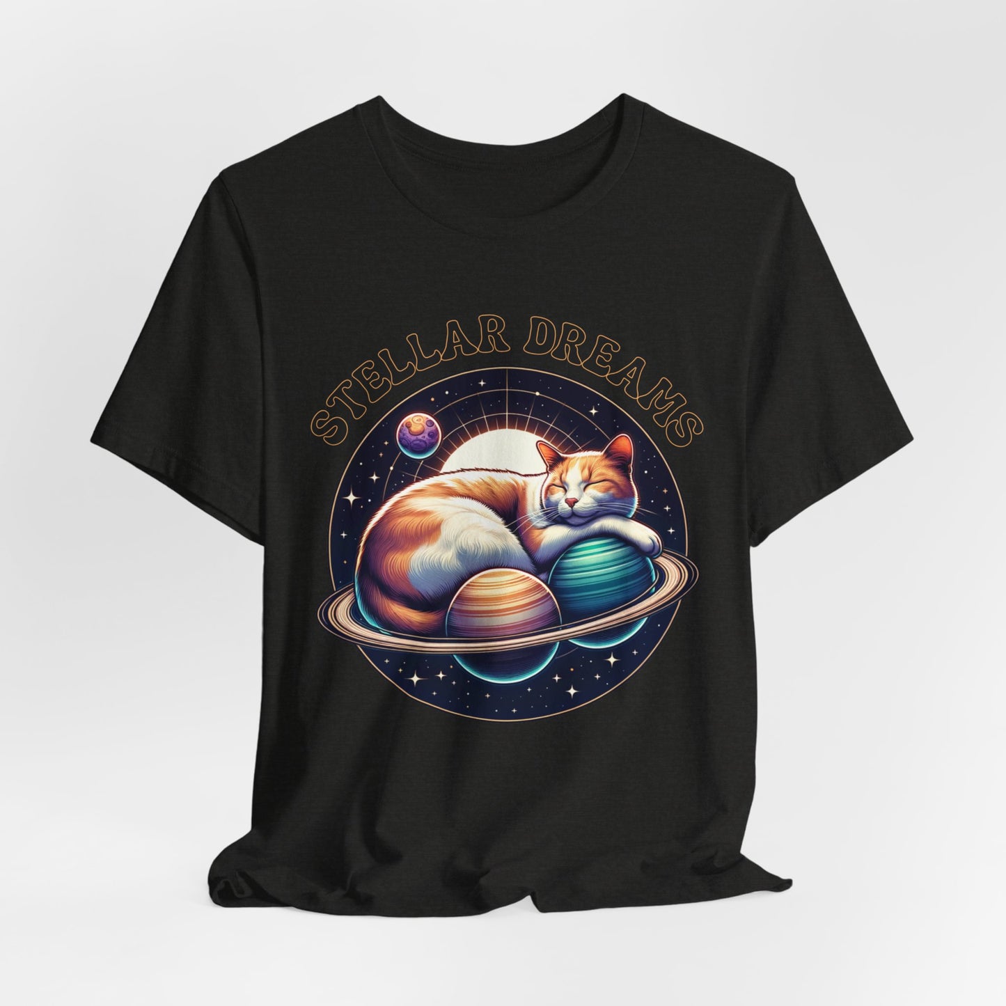 Stellar Dreams Celestial Cat T-Shirt | Soft & Stylish Women's Tee - Sublimegifts4u.com