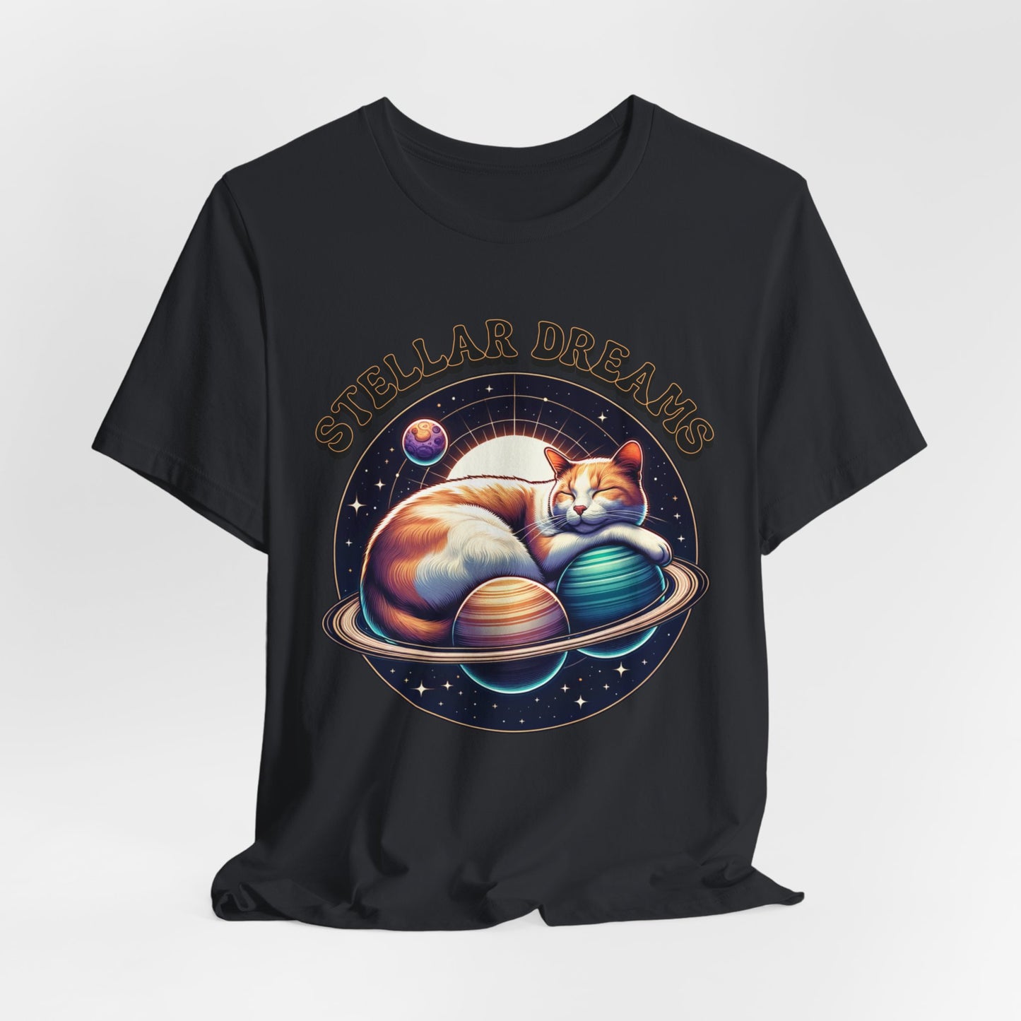 Stellar Dreams Celestial Cat T-Shirt | Soft & Stylish Women's Tee - Sublimegifts4u.com