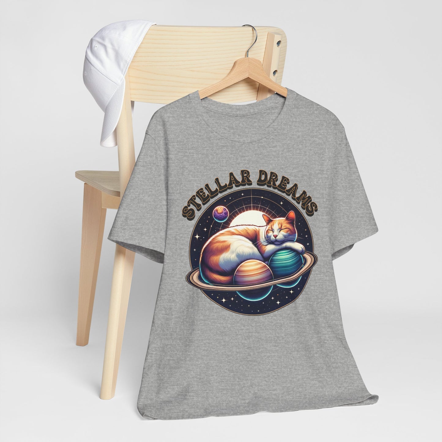 Stellar Dreams Celestial Cat T-Shirt | Soft & Stylish Women's Tee - Sublimegifts4u.com