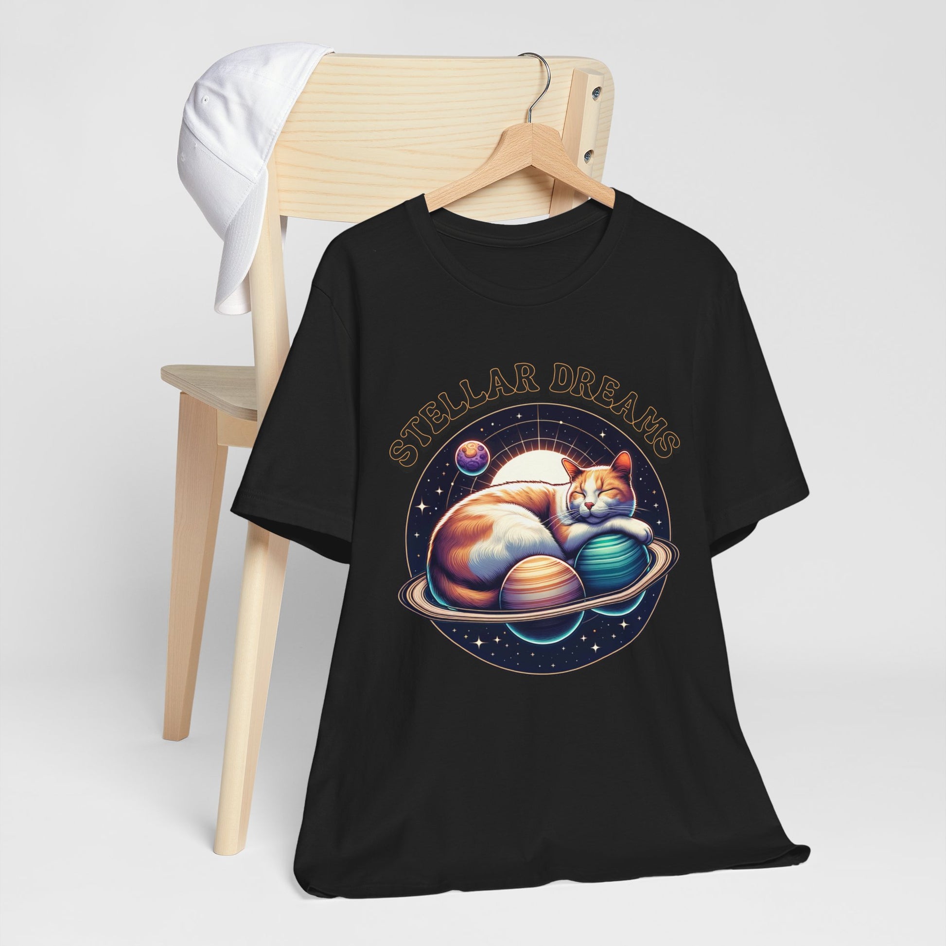 Stellar Dreams Celestial Cat T-Shirt | Soft & Stylish Women's Tee - Sublimegifts4u.com