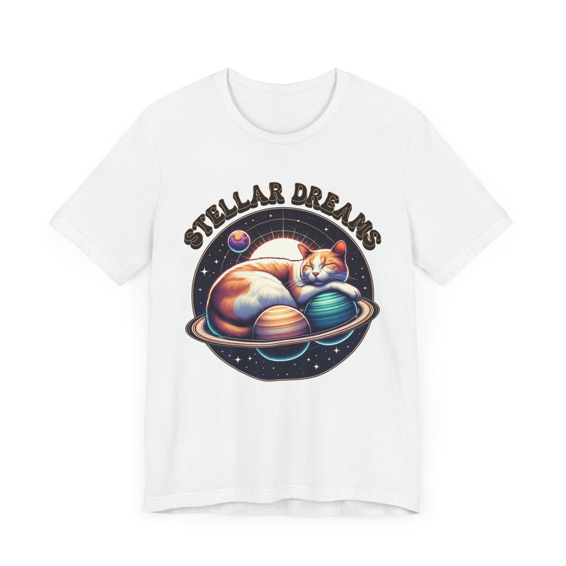 Stellar Dreams Celestial Cat T-Shirt | Soft & Stylish Women's Tee - Sublimegifts4u.com