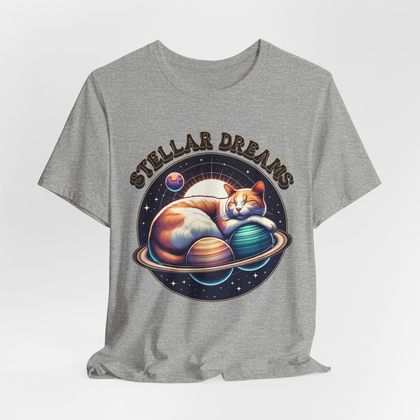 Stellar Dreams Celestial Cat T-Shirt | Soft & Stylish Women's Tee - Sublimegifts4u.com