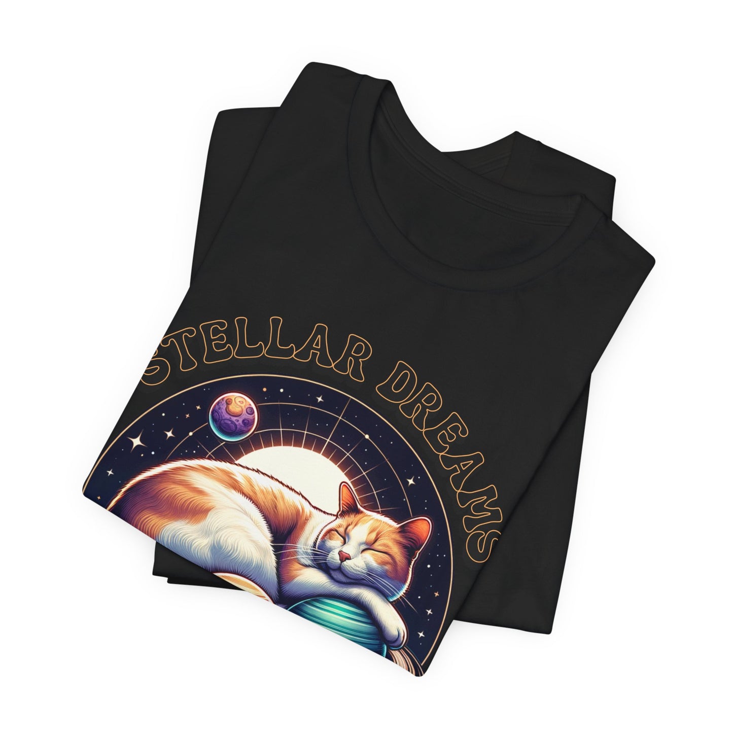 Stellar Dreams Celestial Cat T-Shirt | Soft & Stylish Women's Tee - Sublimegifts4u.com