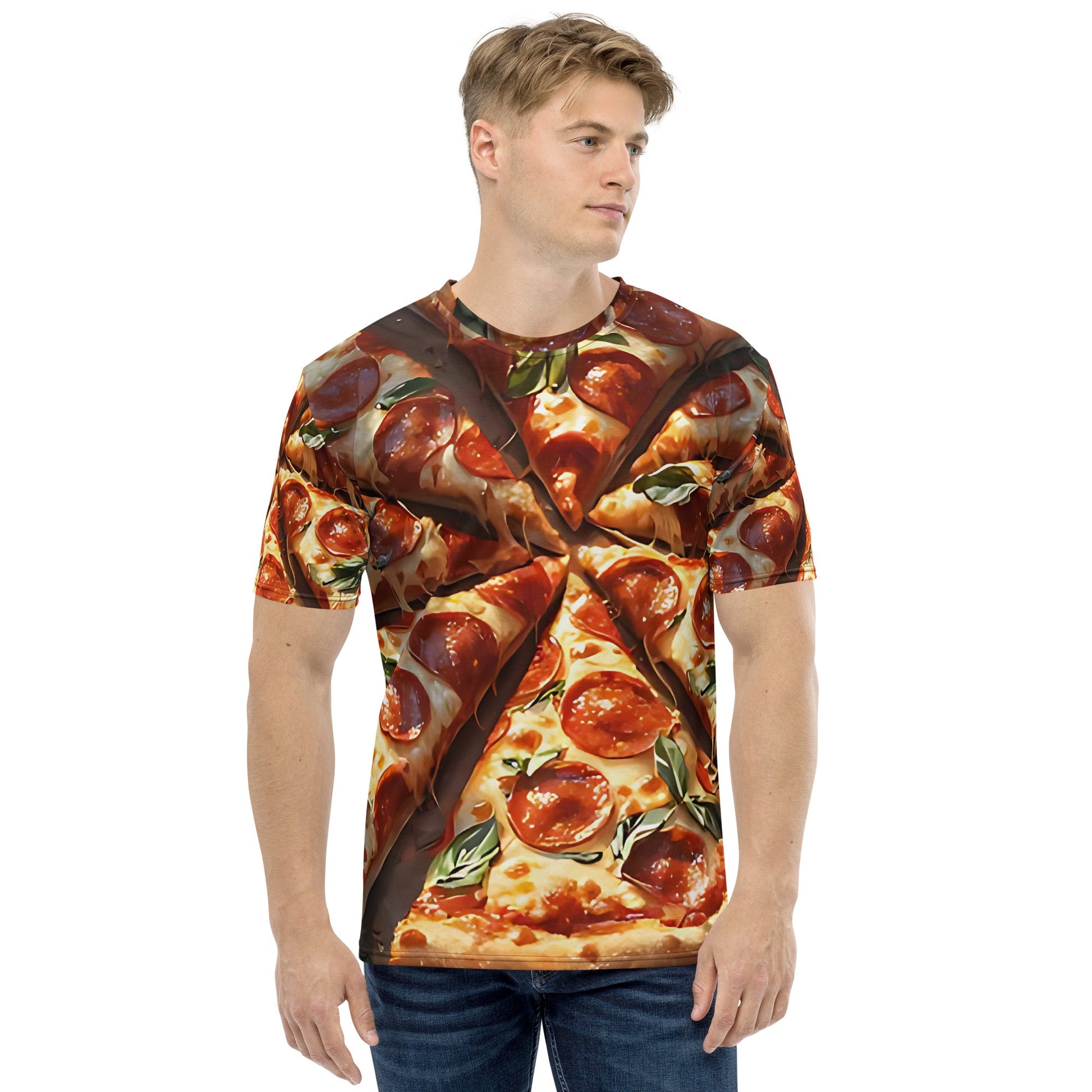 3D Pizza Slice T-Shirt - Mouthwatering All - Over Print Tee - Sublimegifts4u.com