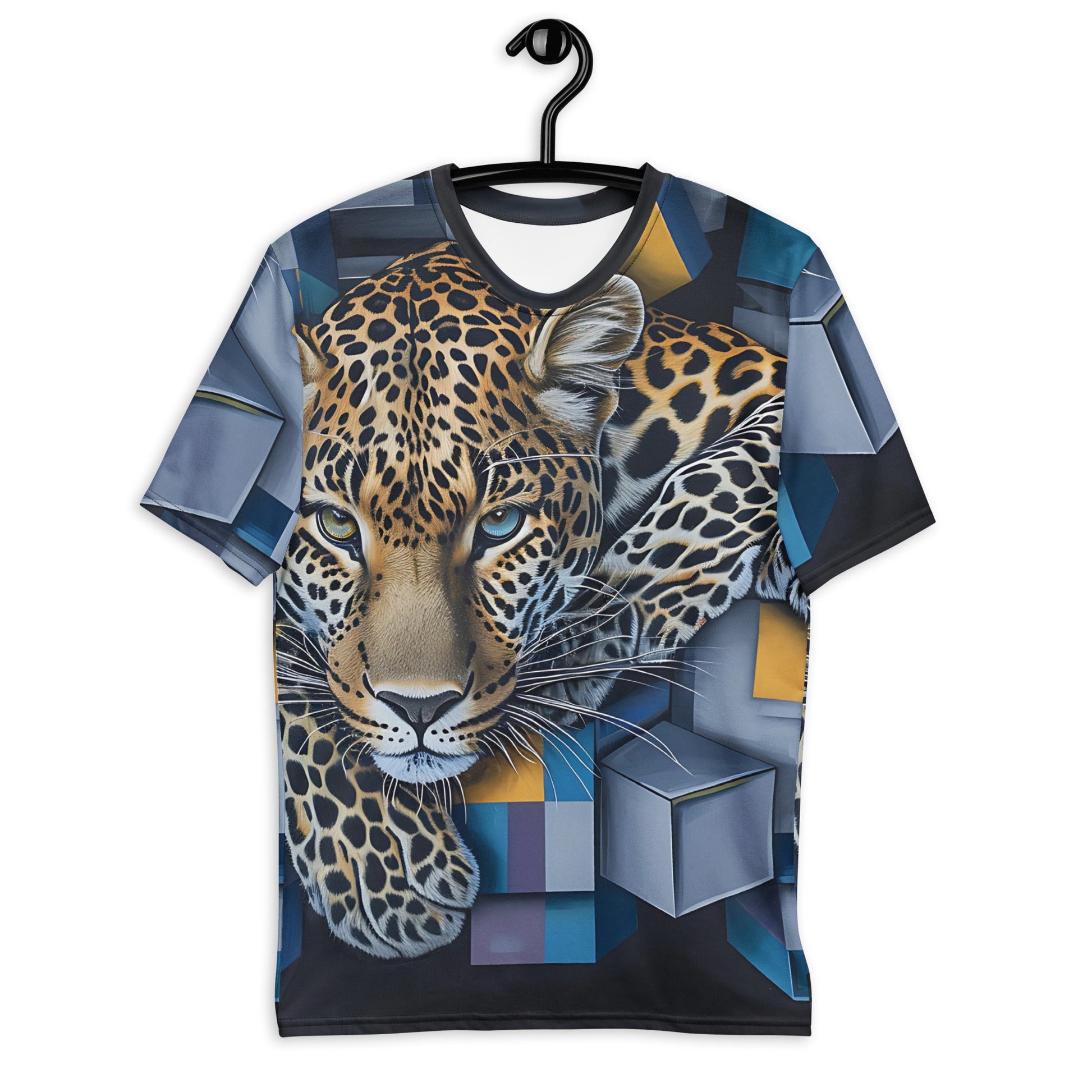 3D Tiger on Cubes Abstract Design T-Shirt - All - Over Print Tee - Sublimegifts4u.com