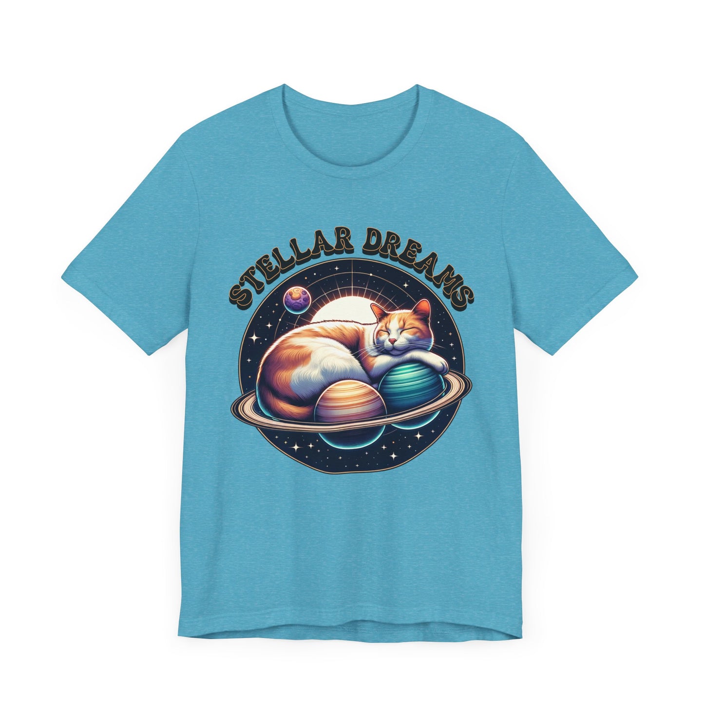 Stellar Dreams Celestial Cat T-Shirt | Soft & Stylish Women's Tee - Sublimegifts4u.com