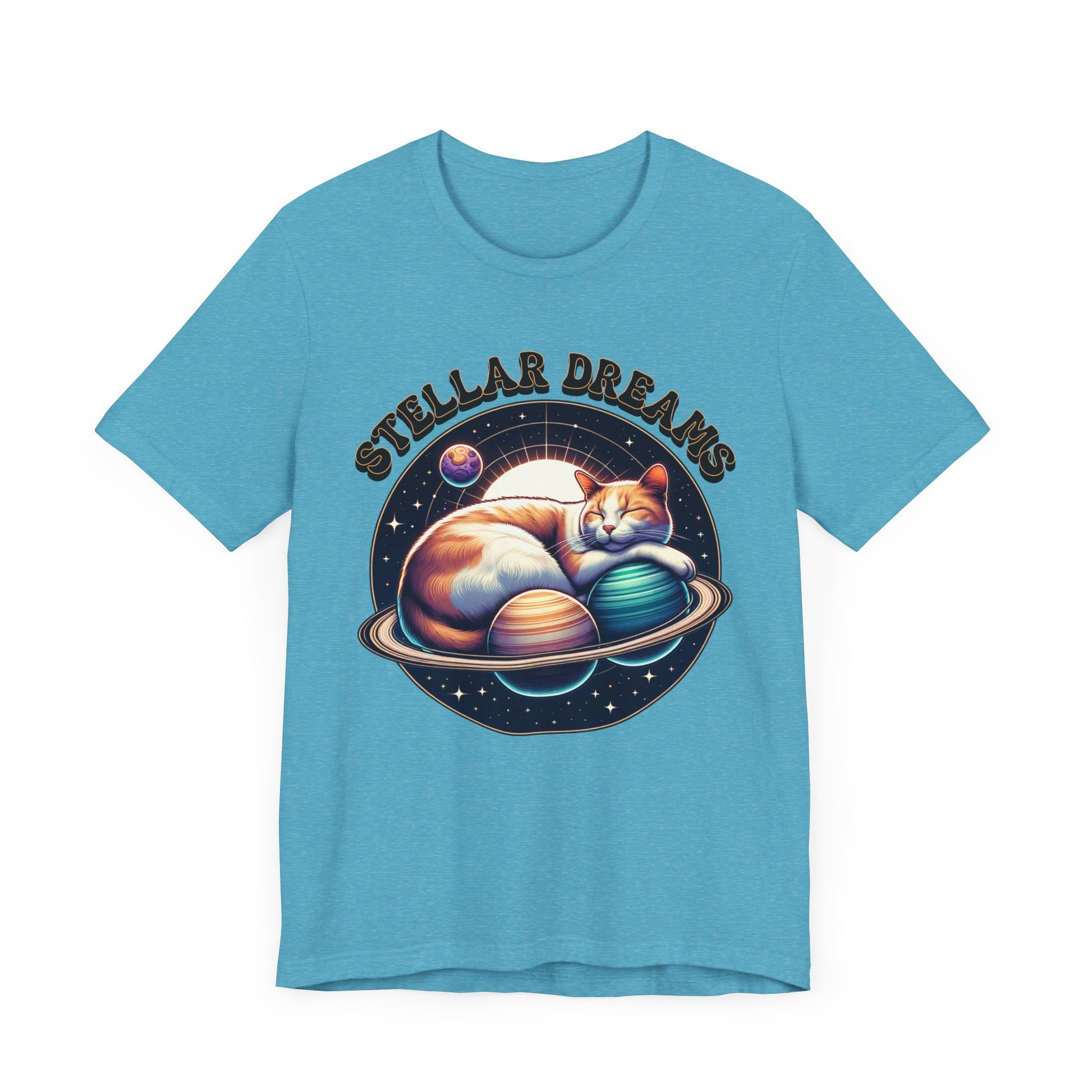 Stellar Dreams Celestial Cat T-Shirt | Soft & Stylish Women's Tee - Sublimegifts4u.com