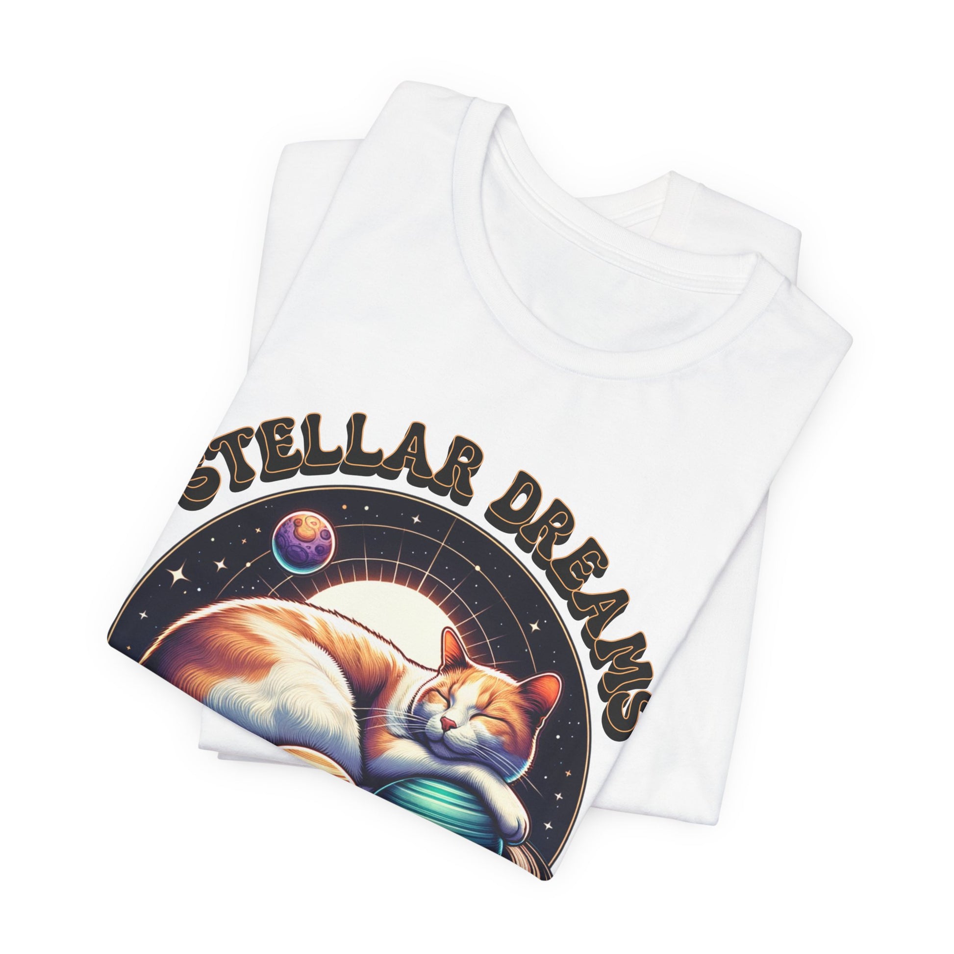 Stellar Dreams Celestial Cat T-Shirt | Soft & Stylish Women's Tee - Sublimegifts4u.com