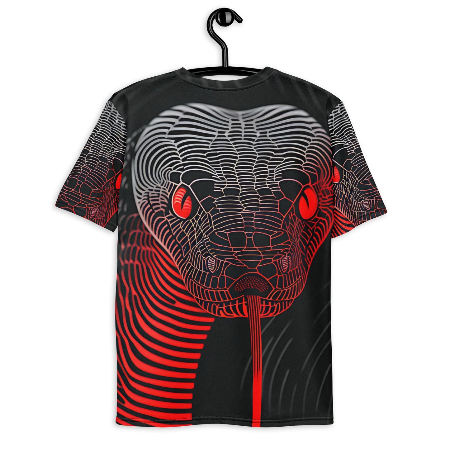 Abstract Lined Snake with Glowing Eyes T-Shirt - All - Over Print Tee - Sublimegifts4u.com