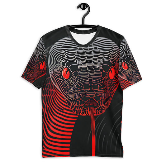 Abstract Lined Snake with Glowing Eyes T-Shirt - All - Over Print Tee - Sublimegifts4u.com