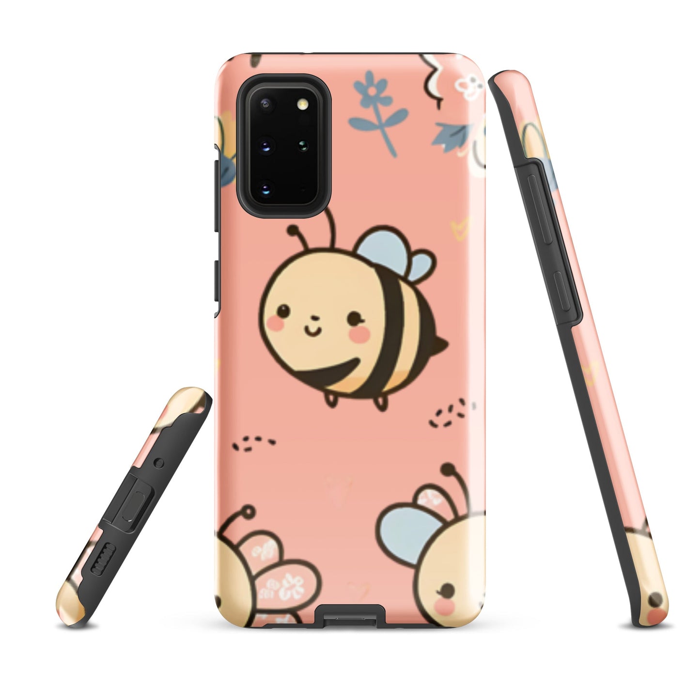 Adorable iPhone Tough Case with Cute Bees on Pink Background | Dual - Layer Protection - Sublimegifts4u.com