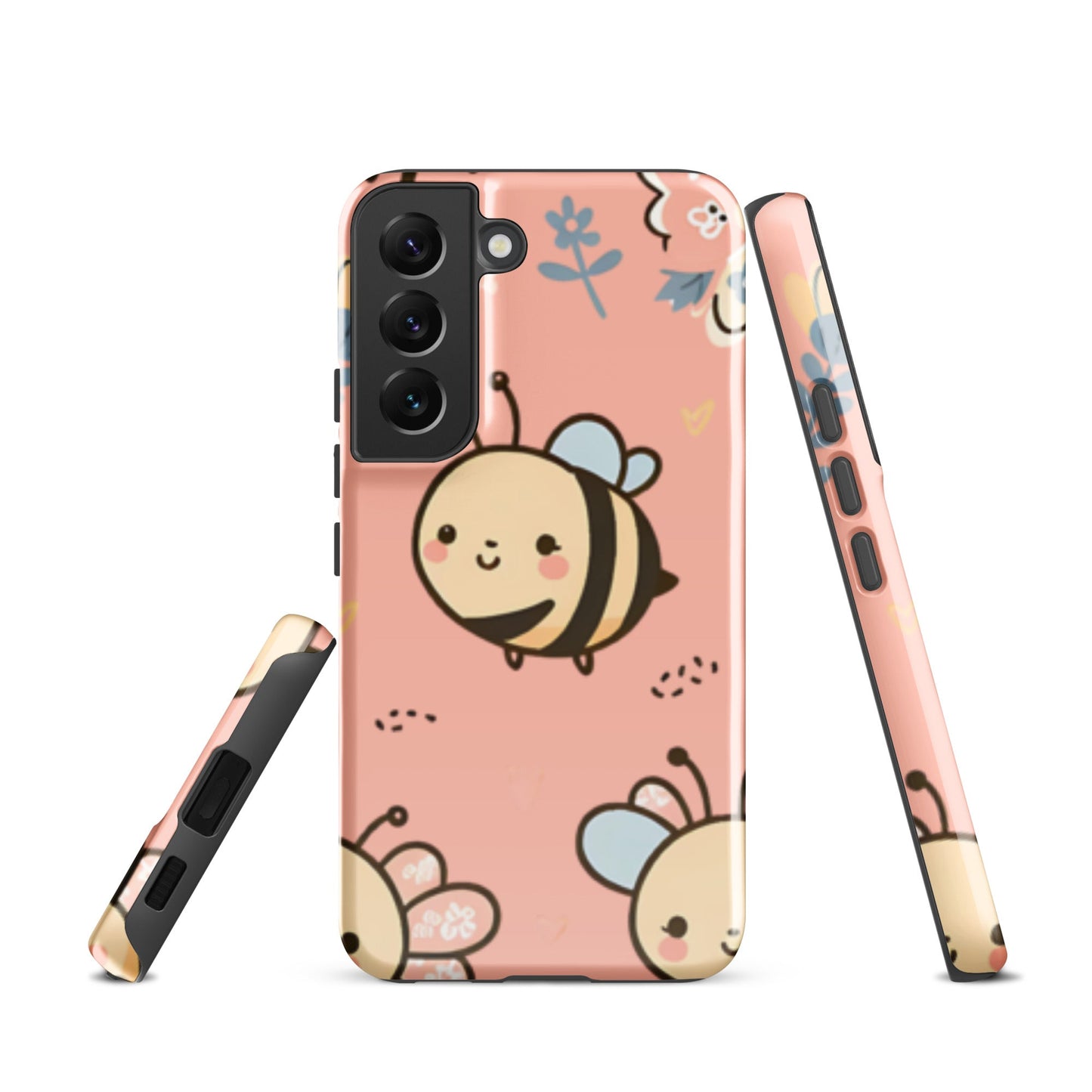 Adorable iPhone Tough Case with Cute Bees on Pink Background | Dual - Layer Protection - Sublimegifts4u.com