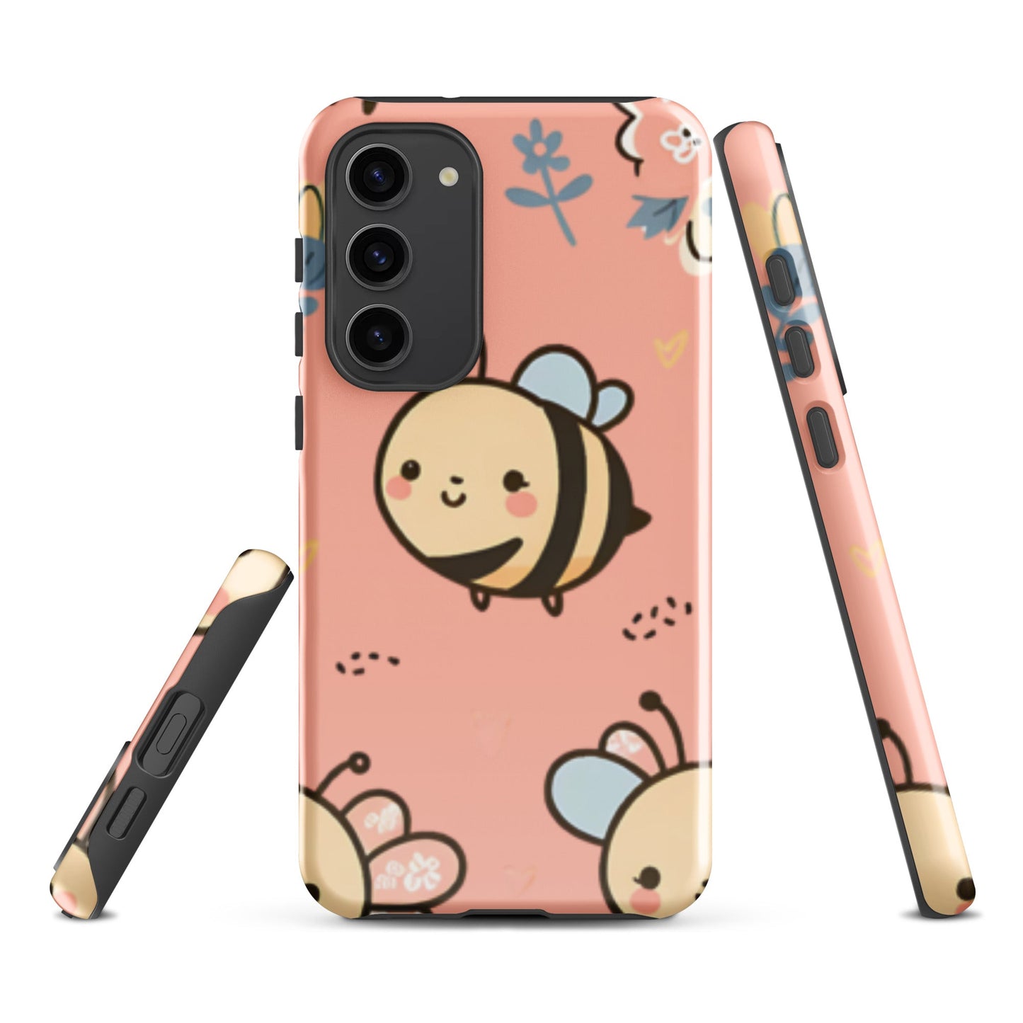 Adorable iPhone Tough Case with Cute Bees on Pink Background | Dual - Layer Protection - Sublimegifts4u.com