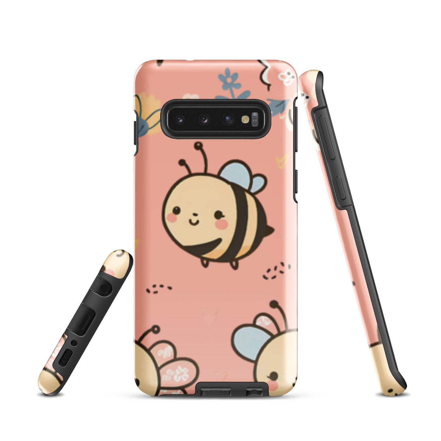 Adorable iPhone Tough Case with Cute Bees on Pink Background | Dual - Layer Protection - Sublimegifts4u.com