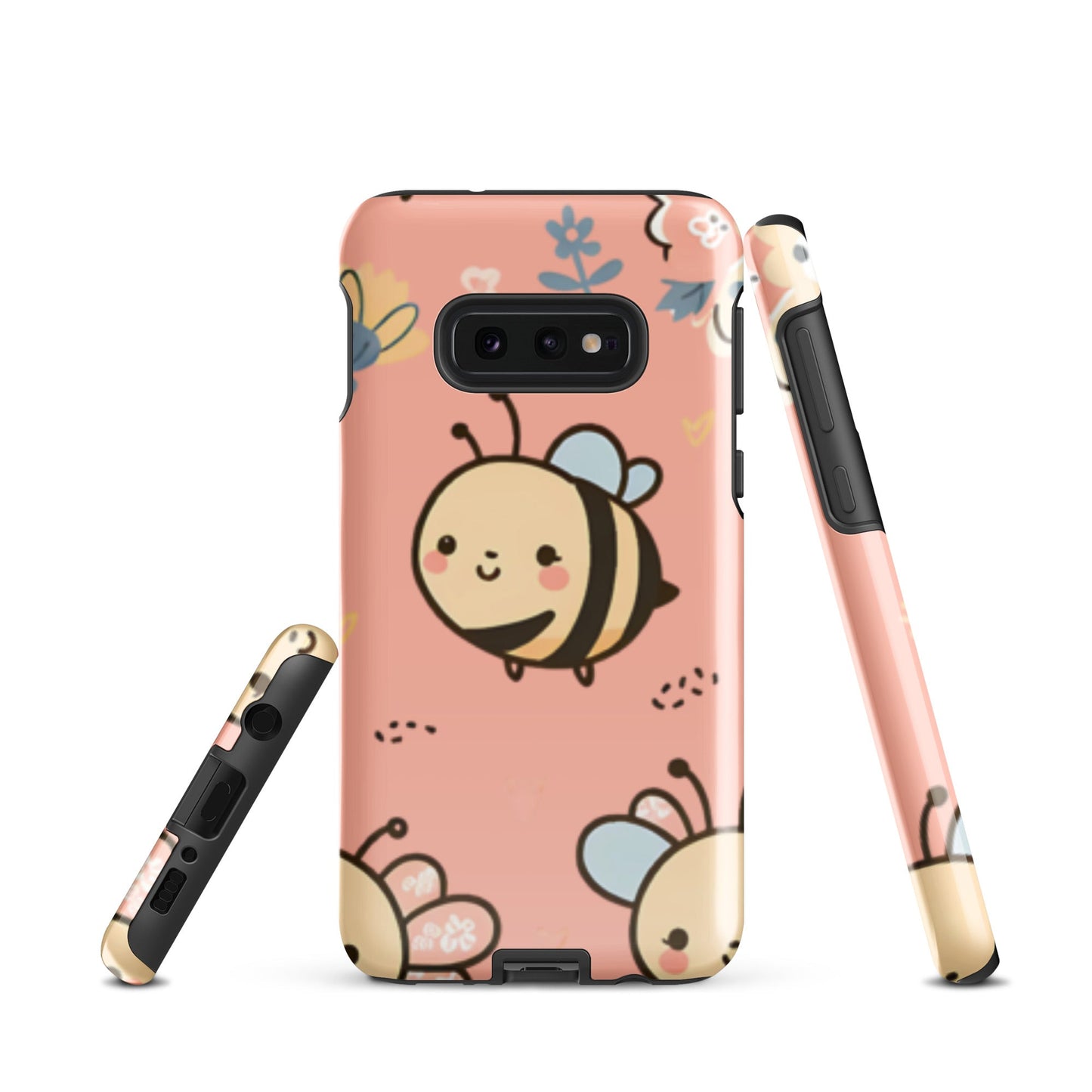 Adorable iPhone Tough Case with Cute Bees on Pink Background | Dual - Layer Protection - Sublimegifts4u.com