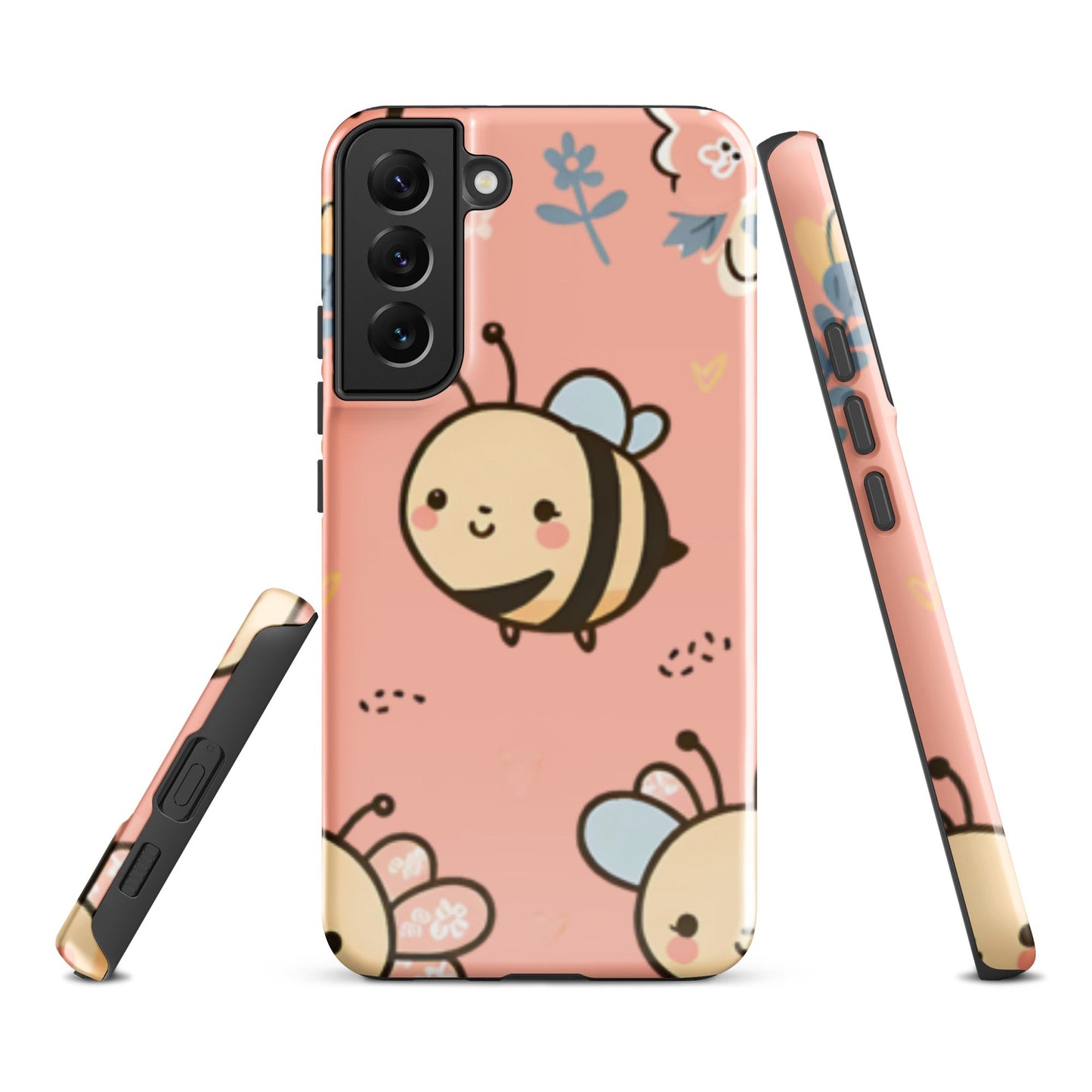 Adorable iPhone Tough Case with Cute Bees on Pink Background | Dual - Layer Protection - Sublimegifts4u.com