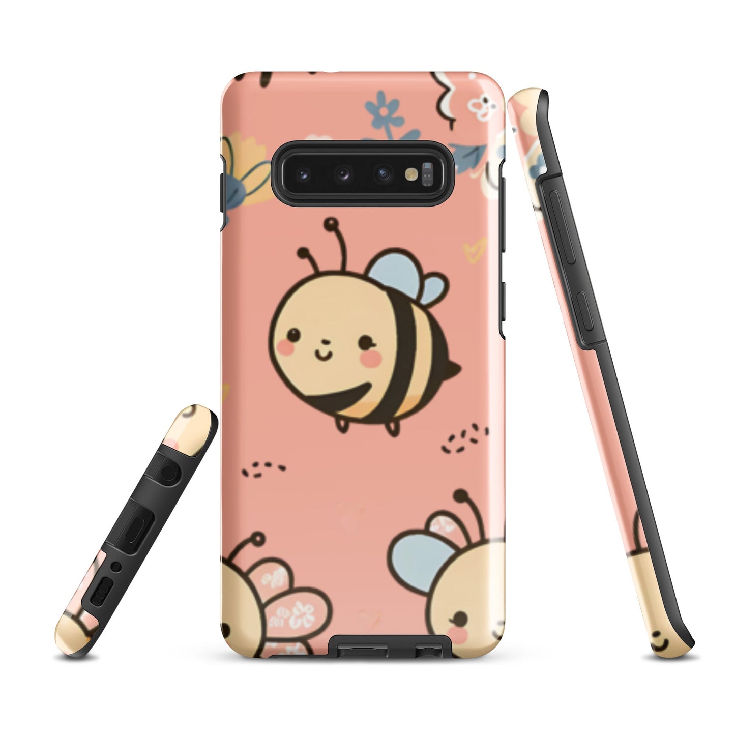 Adorable iPhone Tough Case with Cute Bees on Pink Background | Dual - Layer Protection - Sublimegifts4u.com