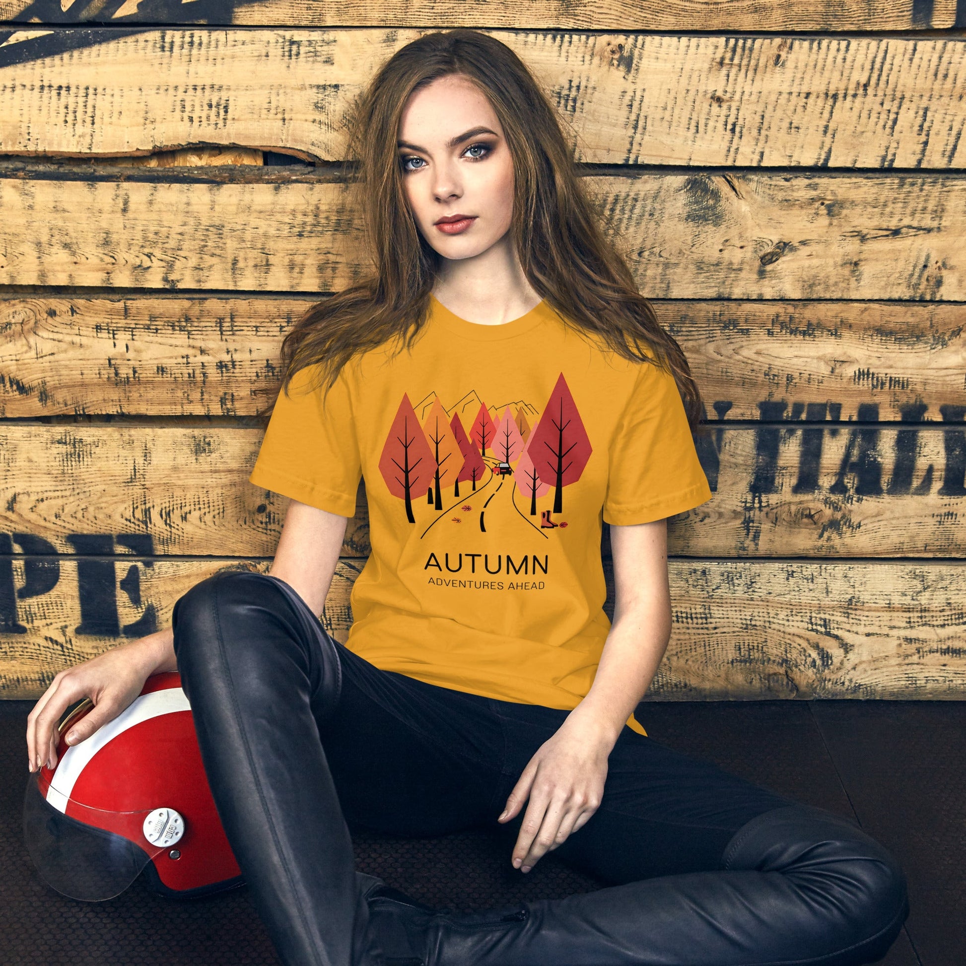 Autumn Adventure Awaits Women's T-Shirt – Minimalist Street & Autumn Trees - Sublimegifts4u.com