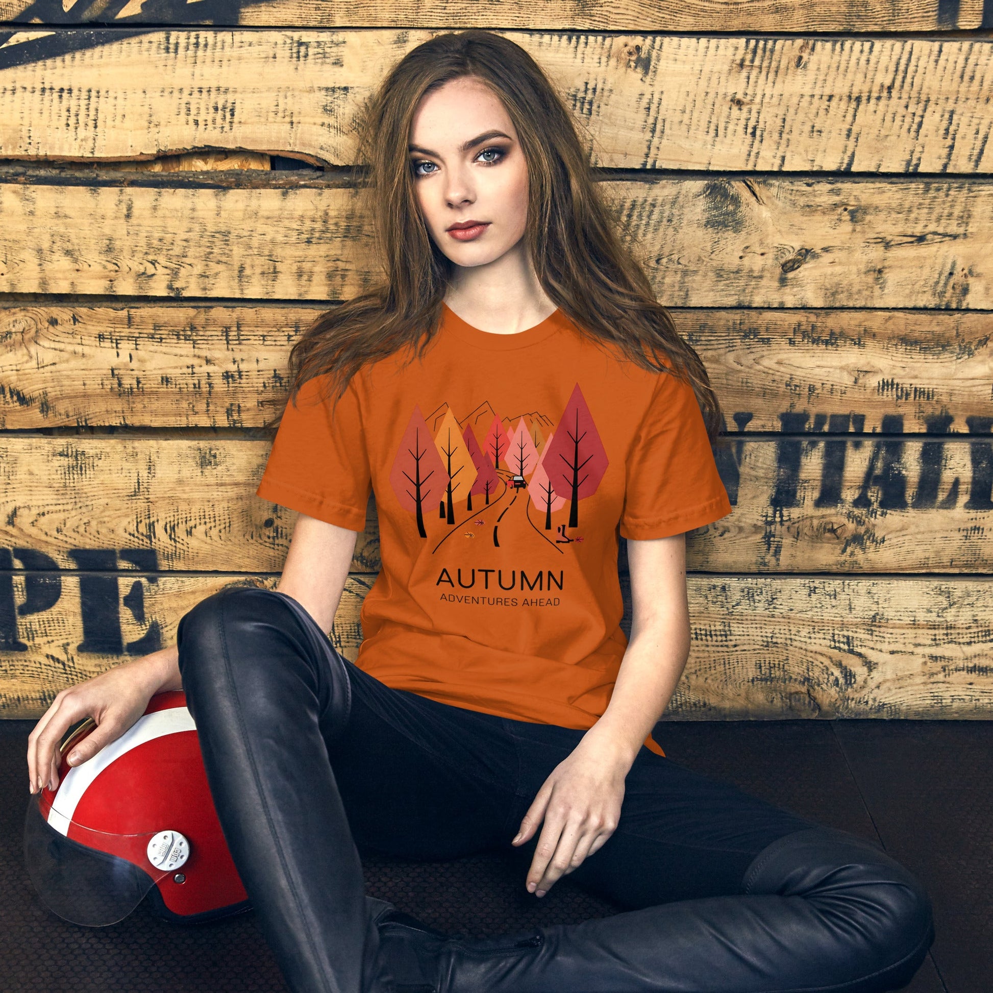 Autumn Adventure Awaits Women's T-Shirt – Minimalist Street & Autumn Trees - Sublimegifts4u.com