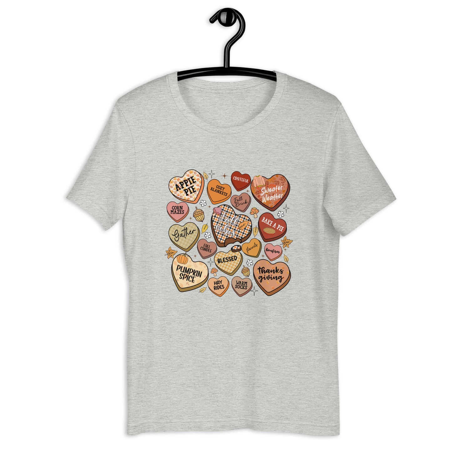 Autumn Heart Candies T-Shirt with Fall Quotes | Comfortable Women's Tee - Sublimegifts4u.com