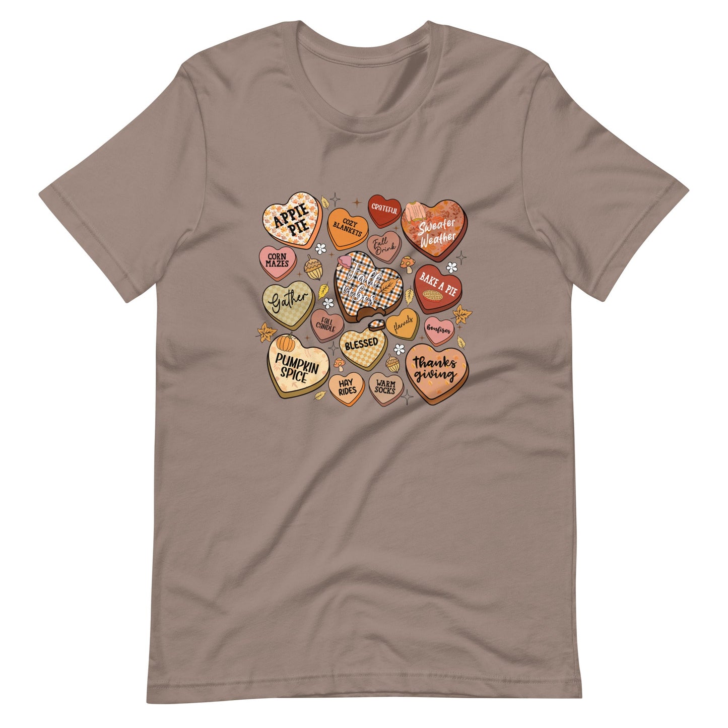 Autumn Heart Candies T-Shirt with Fall Quotes | Comfortable Women's Tee - Sublimegifts4u.com