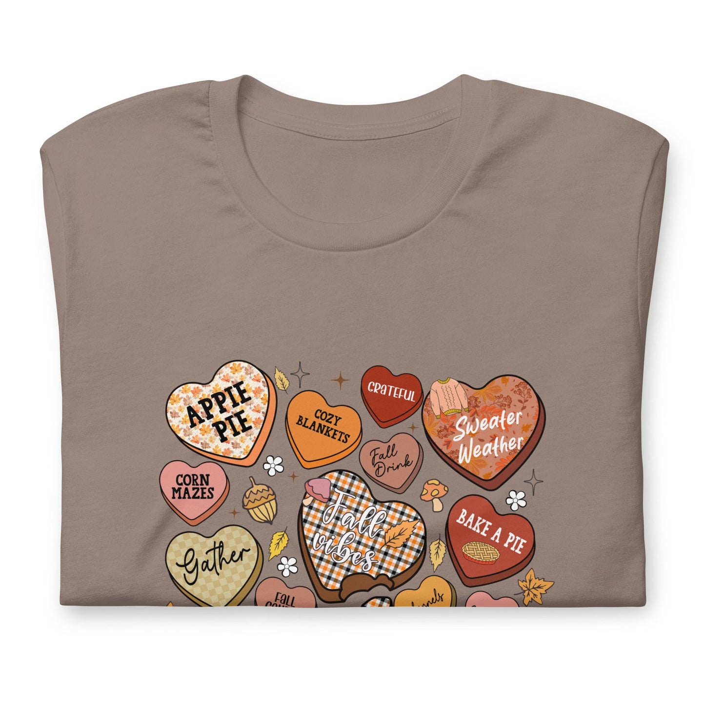 Autumn Heart Candies T-Shirt with Fall Quotes | Comfortable Women's Tee - Sublimegifts4u.com