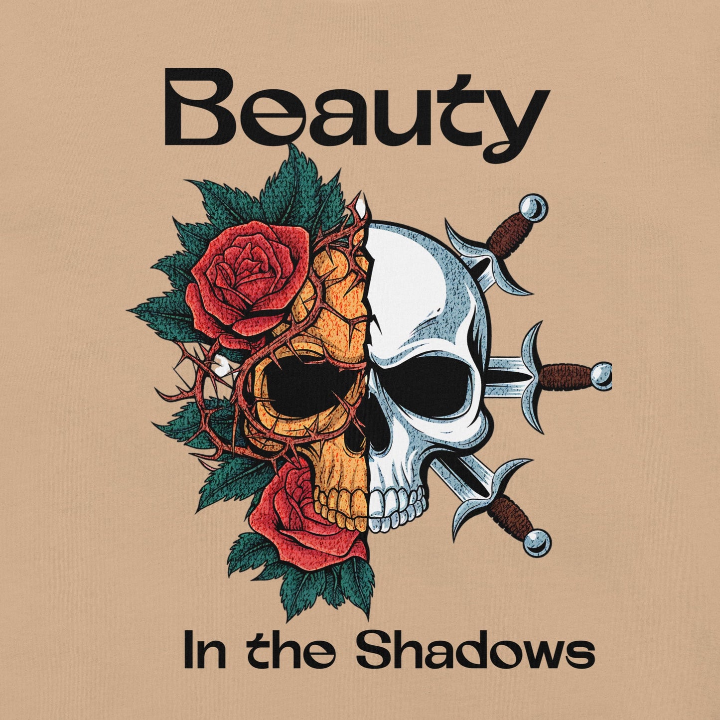 Beauty in the Shadows Skull Floral T-Shirt for Women - Soft & Stylish - Sublimegifts4u.com