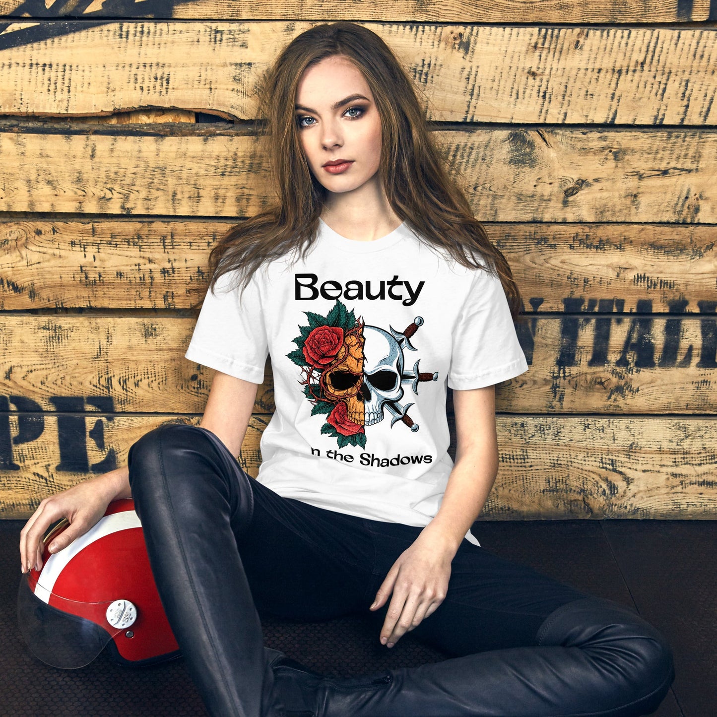 Beauty in the Shadows Skull Floral T-Shirt for Women - Soft & Stylish - Sublimegifts4u.com