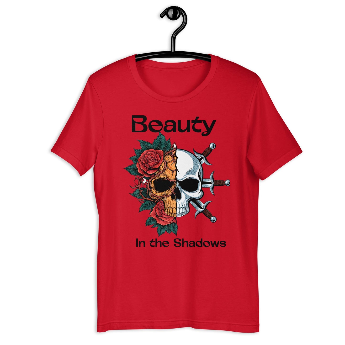 Beauty in the Shadows Skull Floral T-Shirt for Women - Soft & Stylish - Sublimegifts4u.com