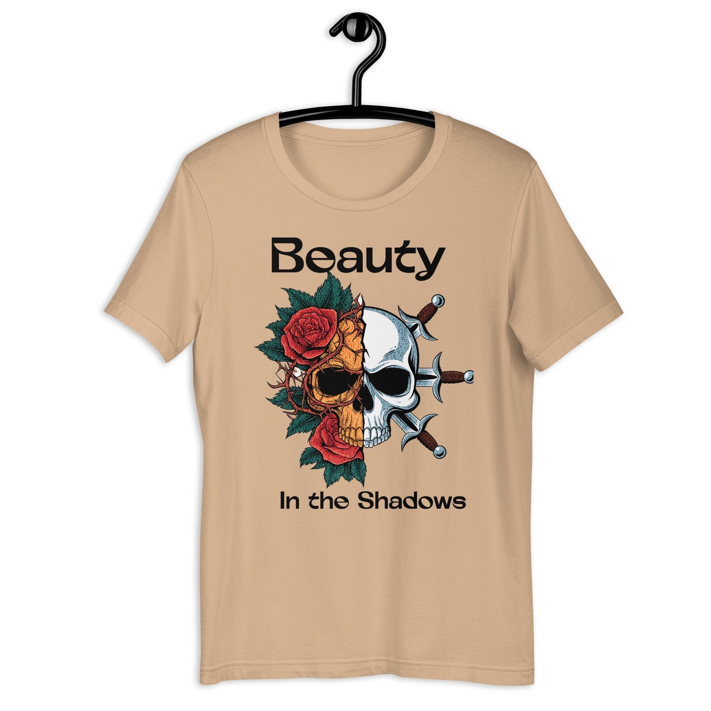 Beauty in the Shadows Skull Floral T-Shirt for Women - Soft & Stylish - Sublimegifts4u.com