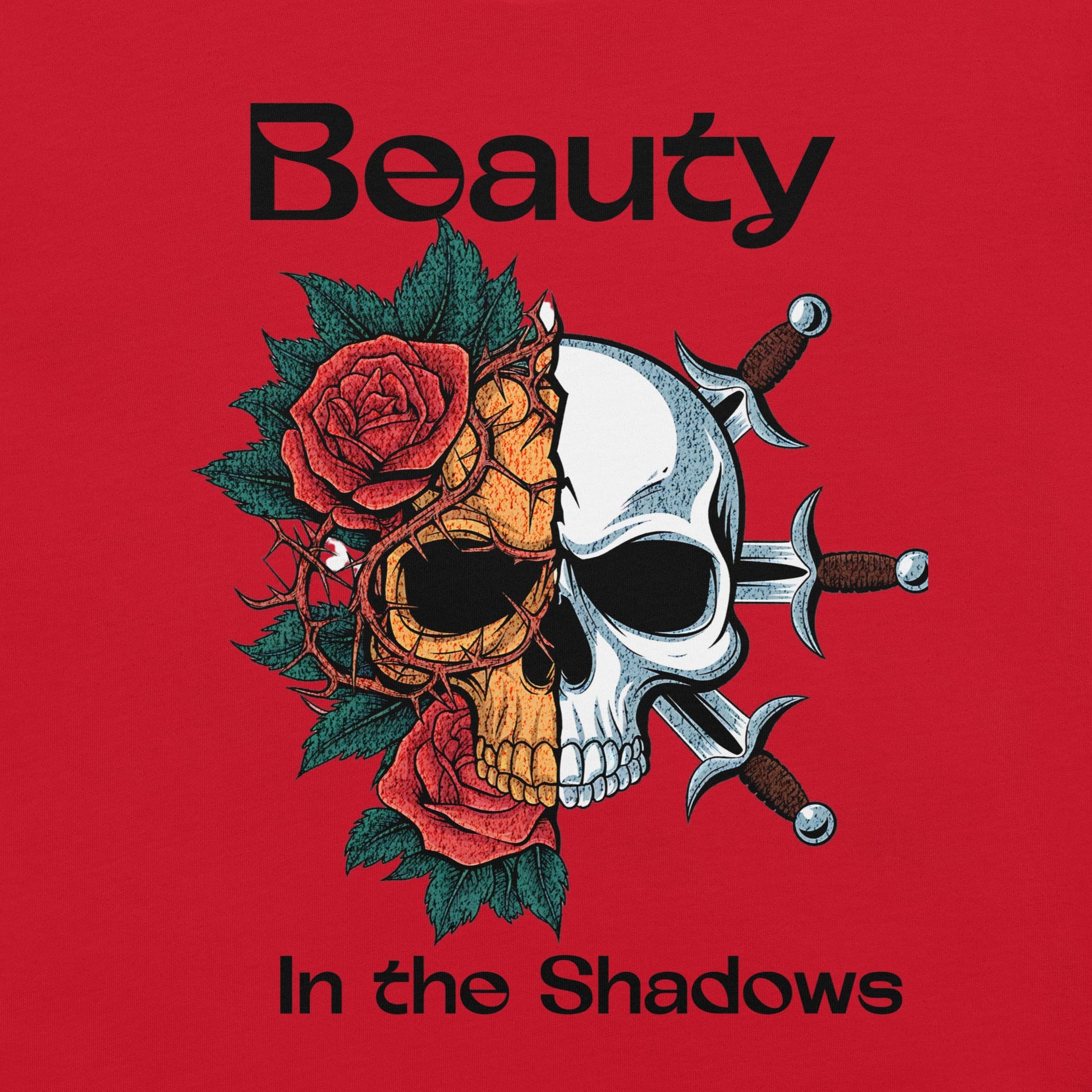 Beauty in the Shadows Skull Floral T-Shirt for Women - Soft & Stylish - Sublimegifts4u.com