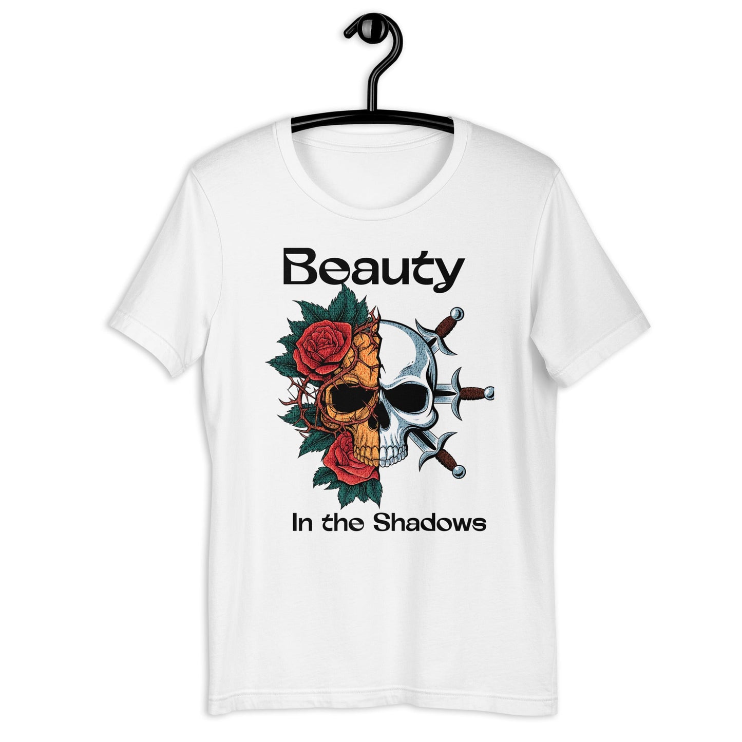 Beauty in the Shadows Skull Floral T-Shirt for Women - Soft & Stylish - Sublimegifts4u.com