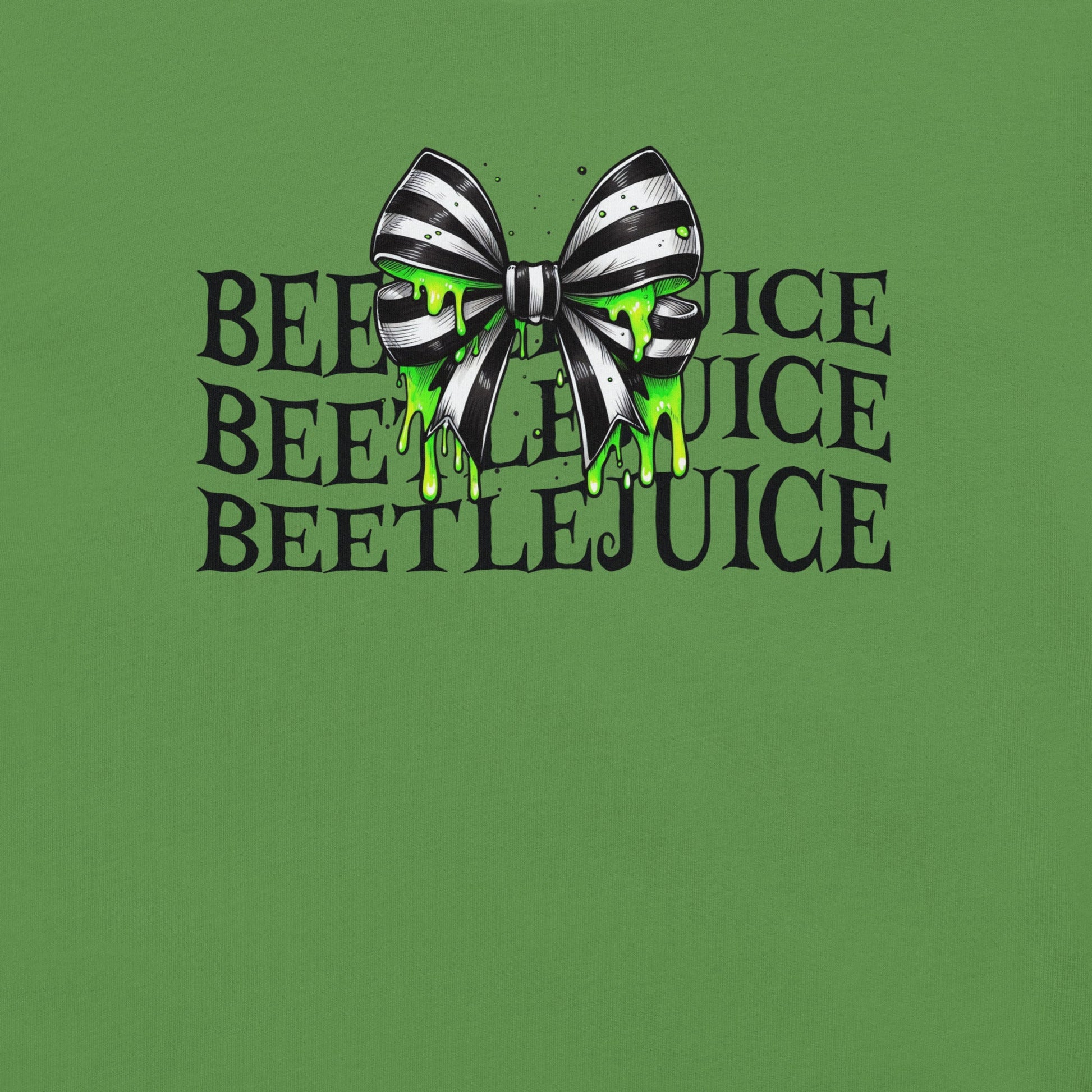 Beetlejuice Inspired Women's T-Shirt - Stacked Text & Green Slime Design - Sublimegifts4u.com