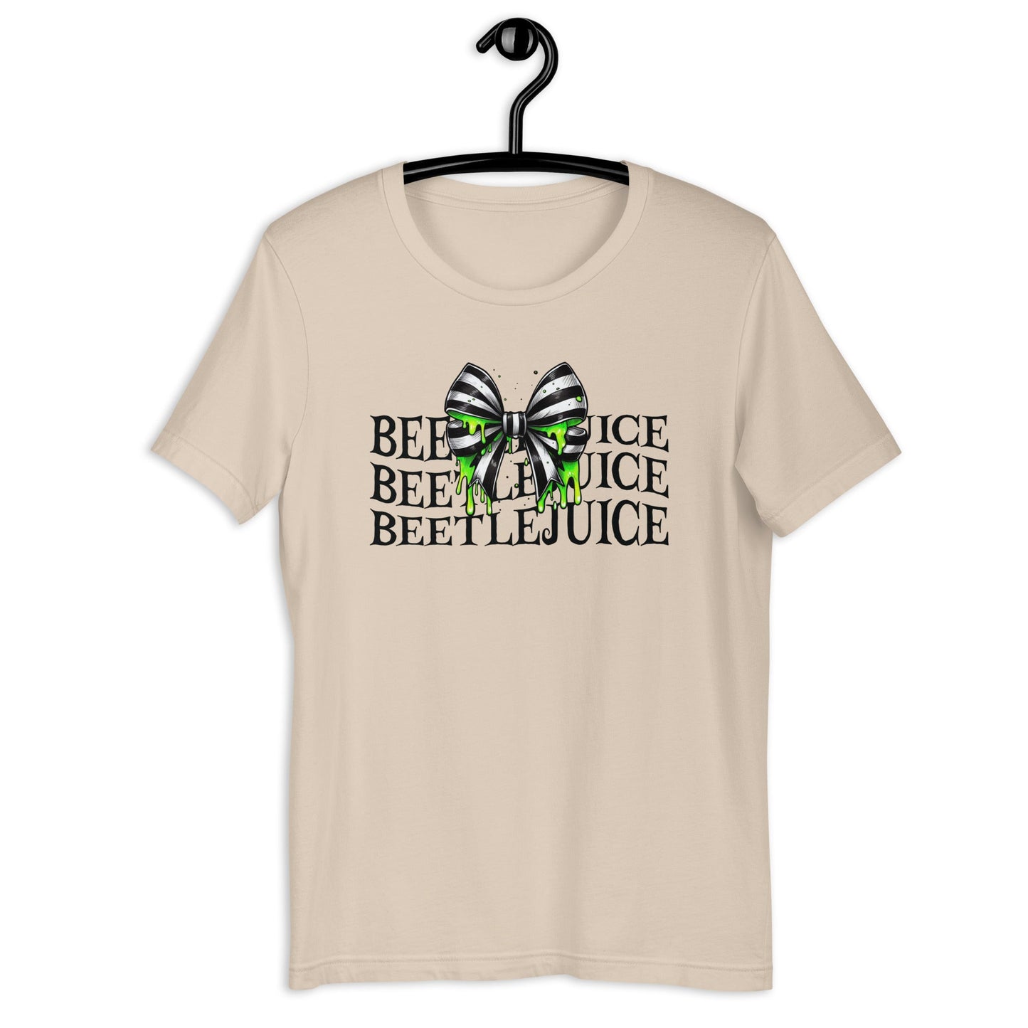 Beetlejuice Inspired Women's T-Shirt - Stacked Text & Green Slime Design - Sublimegifts4u.com