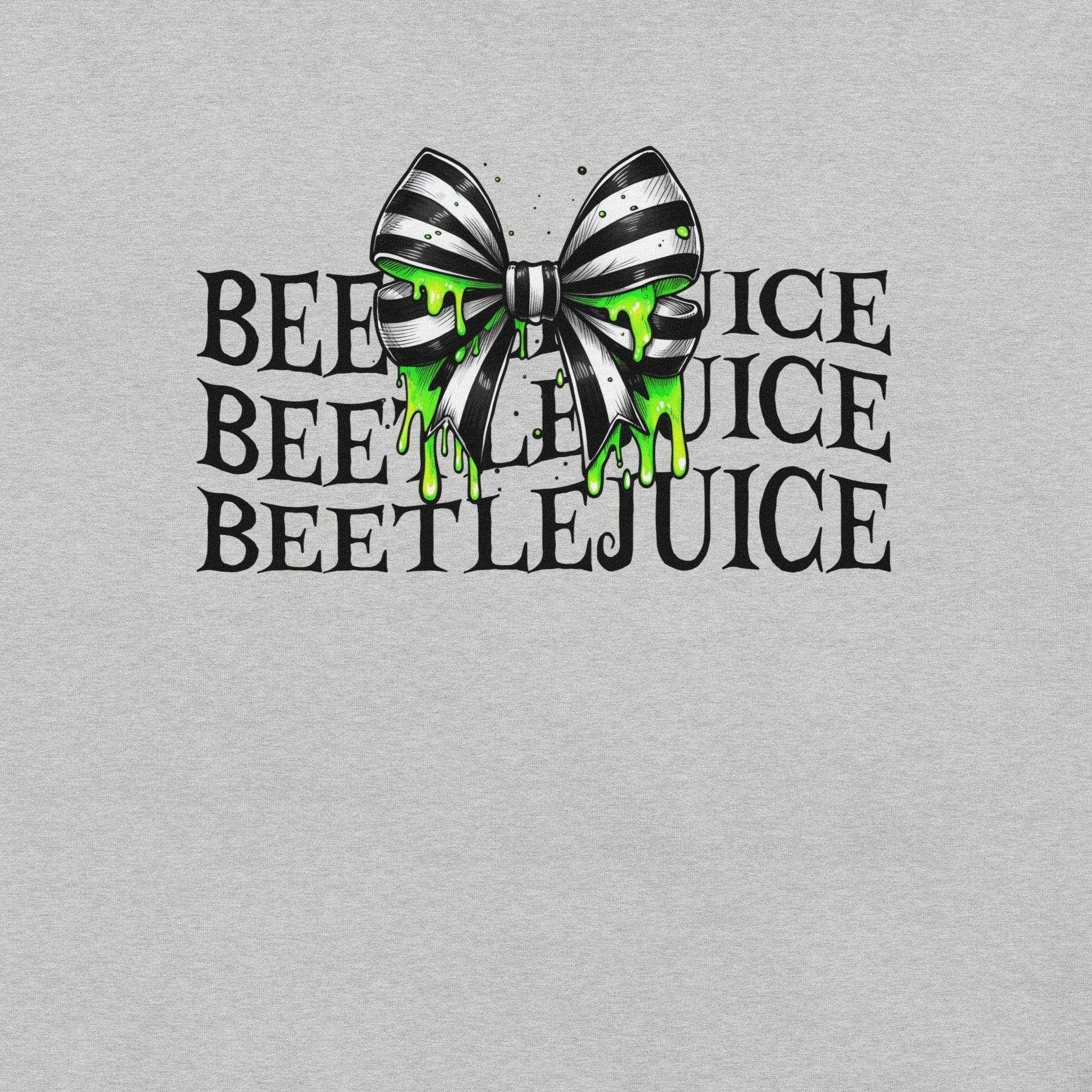 Beetlejuice Inspired Women's T-Shirt - Stacked Text & Green Slime Design - Sublimegifts4u.com