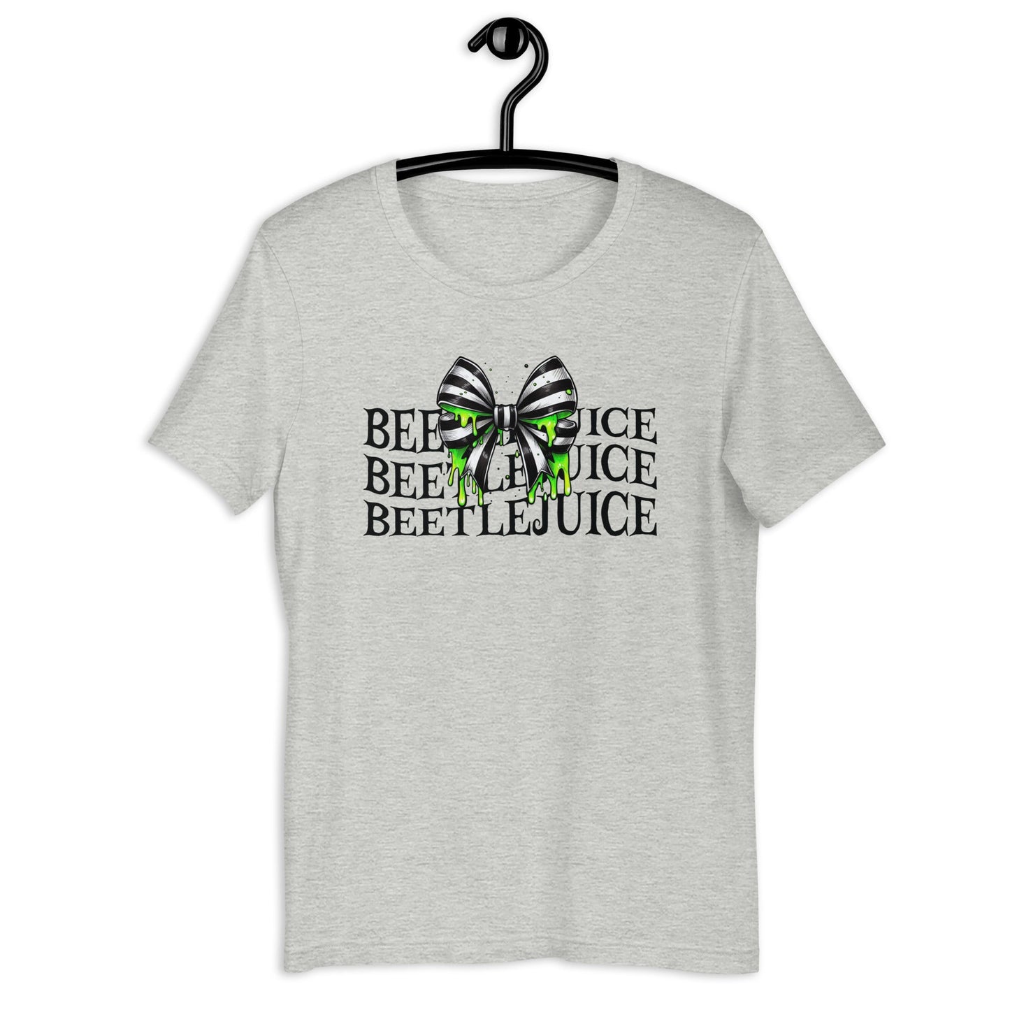 Beetlejuice Inspired Women's T-Shirt - Stacked Text & Green Slime Design - Sublimegifts4u.com