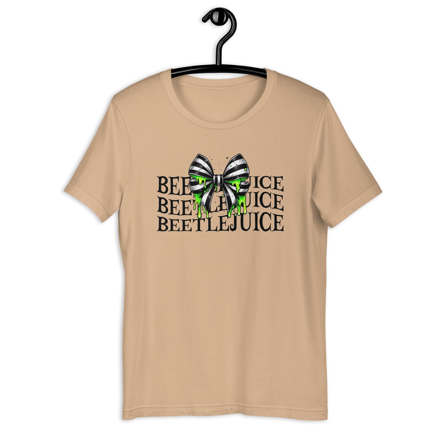 Beetlejuice Inspired Women's T-Shirt - Stacked Text & Green Slime Design - Sublimegifts4u.com