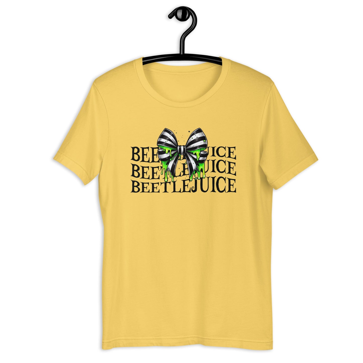 Beetlejuice Inspired Women's T-Shirt - Stacked Text & Green Slime Design - Sublimegifts4u.com