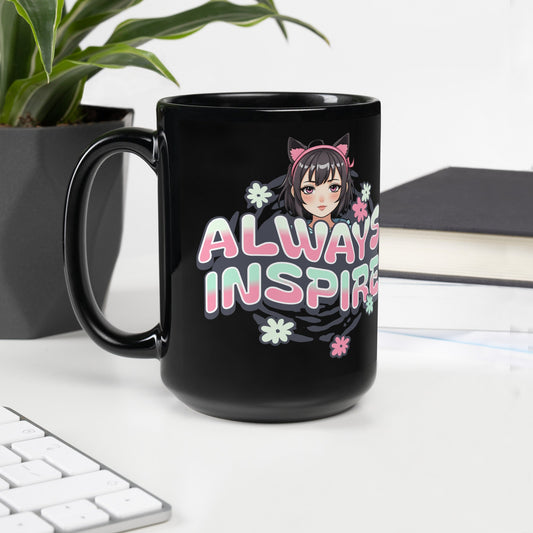 Black Anime Girl Mug with Cat Ears | Always Inspire - Sublimegifts4u.com