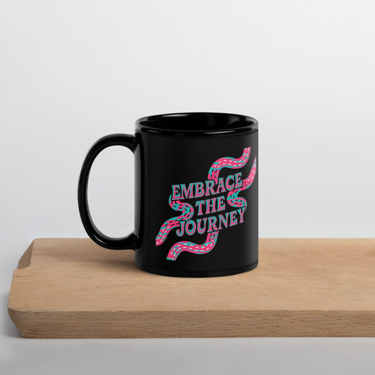 Black Ceramic "Embrace the Journey" Mug - 11oz & 15oz - Sublimegifts4u.com