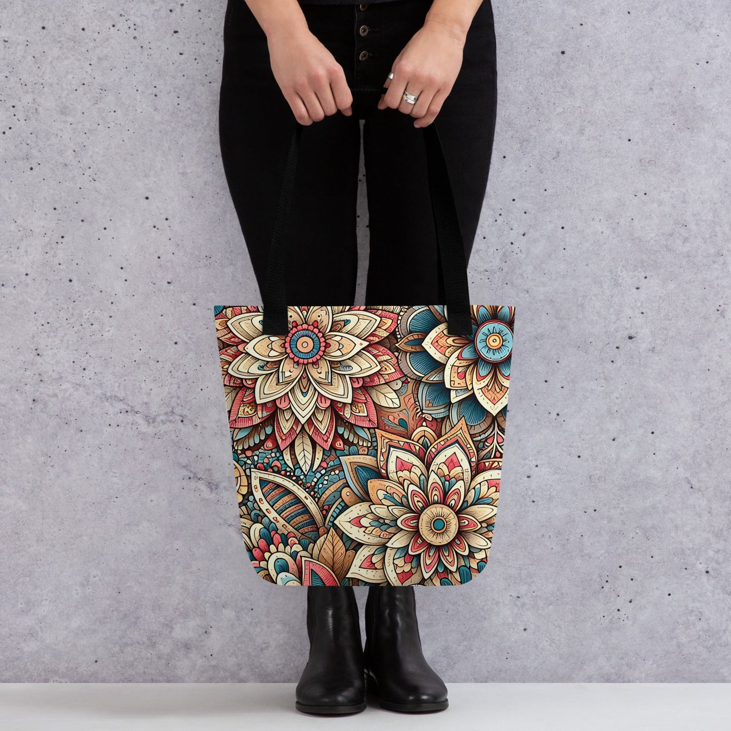 Boho Floral All - Over Print Tote Bag - Spacious & Trendy - Sublimegifts4u.com