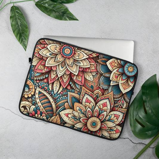 Boho Floral Laptop Sleeve - Lightweight & Stylish Protection - Sublimegifts4u.com