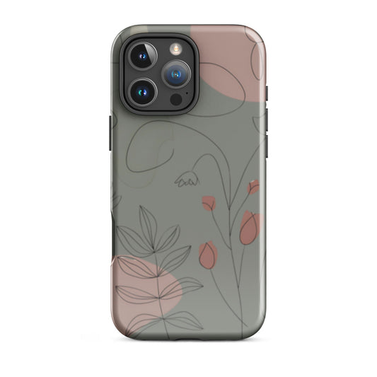 Boho Minimalist Floral Line Art iPhone Case | Dual - Layer Protection - Sublimegifts4u.com