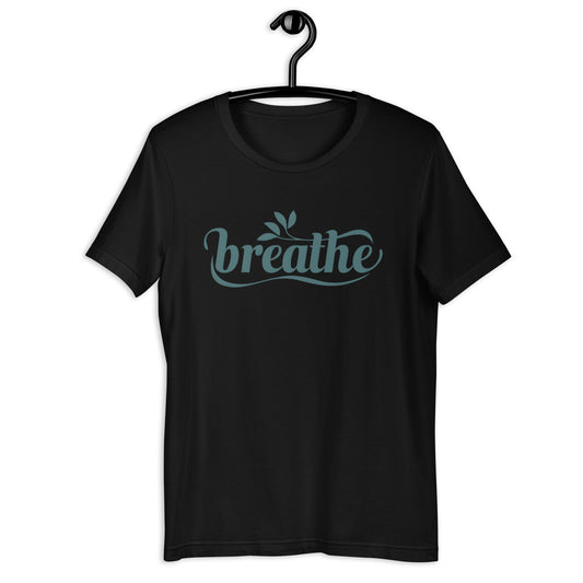 Breathe Women's Logo Tee - Elegant Font with Leaves Design, Soft Cotton T-Shirt - Sublimegifts4u.com