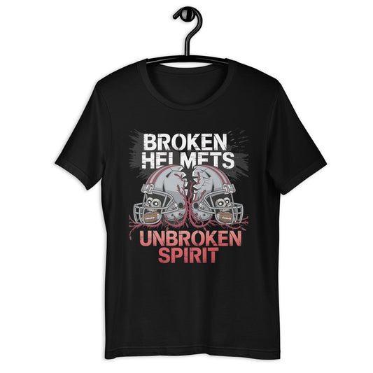 Broken Helmets Men's Tee | Edgy Football Skull Graphic T-Shirt - Sublimegifts4u.com