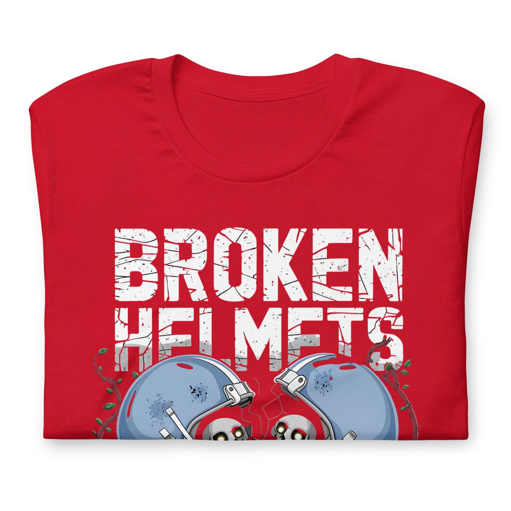 Broken Helmets Unbroken Spirit Men's Tee | Bold Football Skull T-Shirt - Sublimegifts4u.com