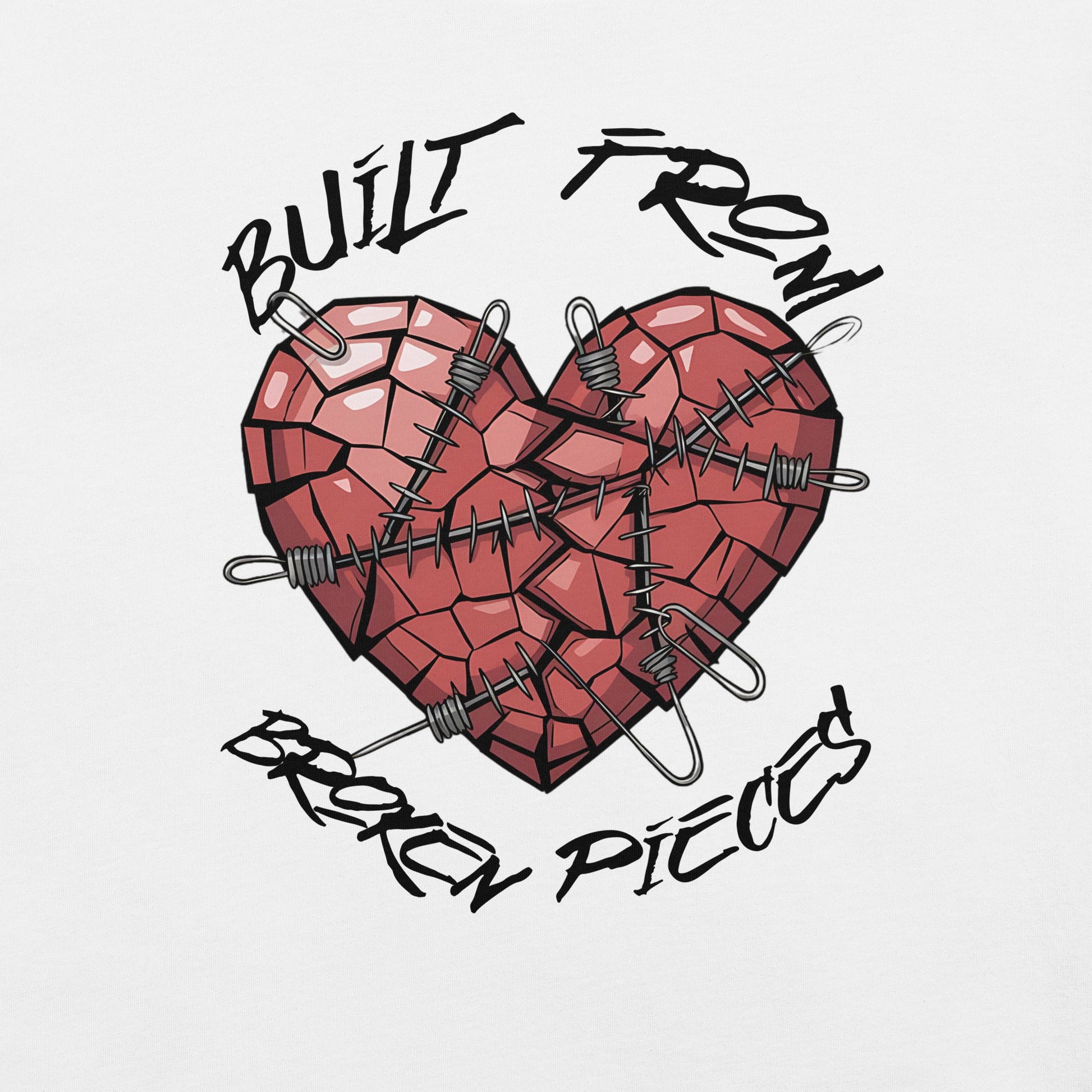 Built from Broken Pieces Grunge Heart Women's Tee - Sublimegifts4u.com