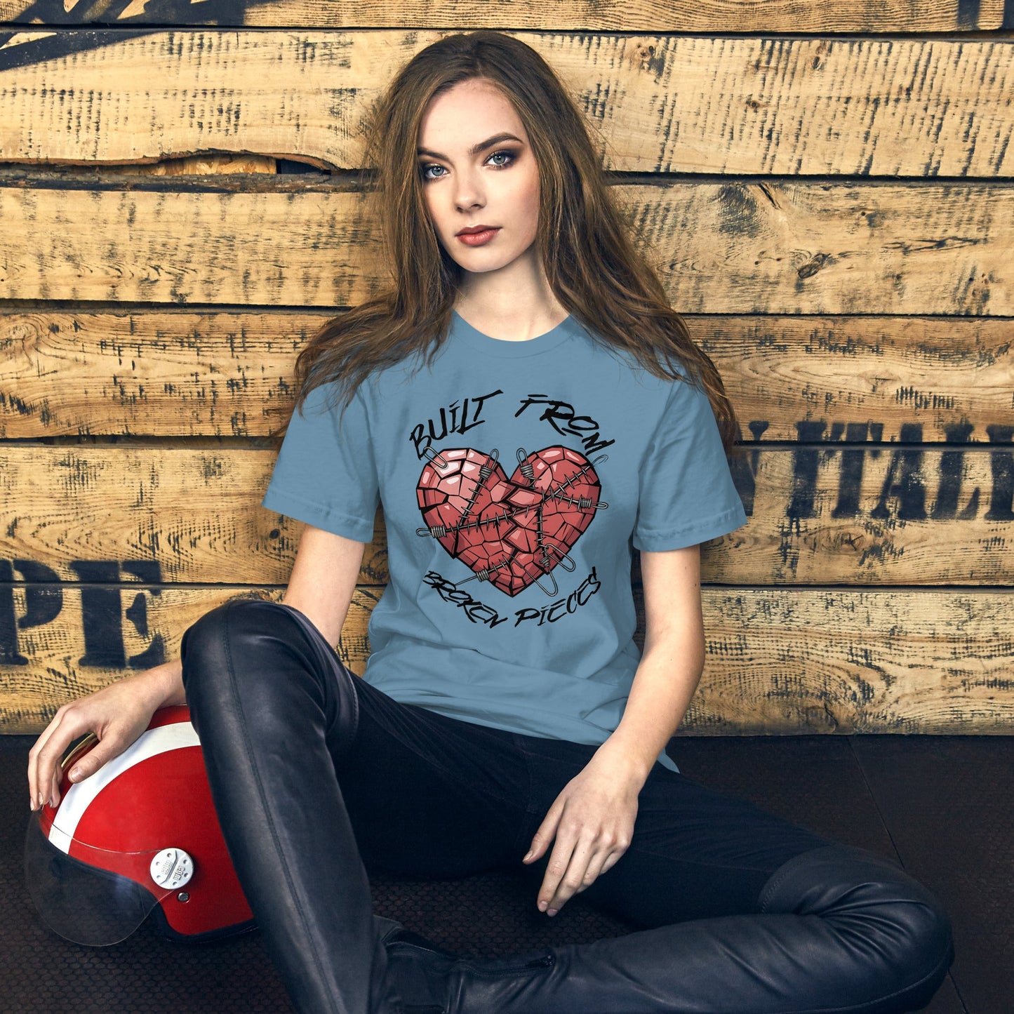 Built from Broken Pieces Grunge Heart Women's Tee - Sublimegifts4u.com